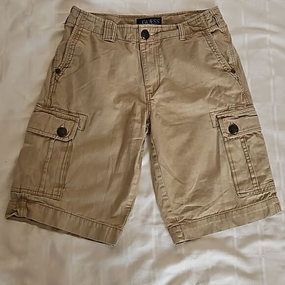 Guess Men's Cargo Khaki Cotton Shorts Size 31 - Picture 14 of 16